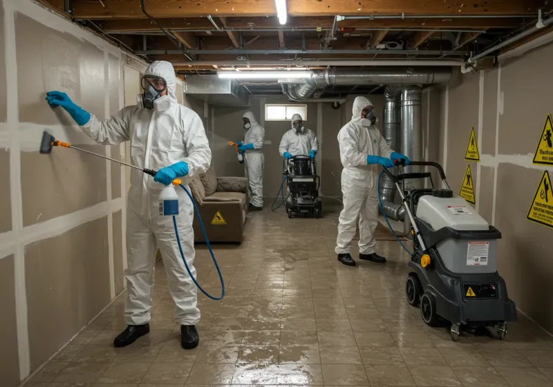 Basement Moisture Removal and Structural Drying process in Jamestown, TN